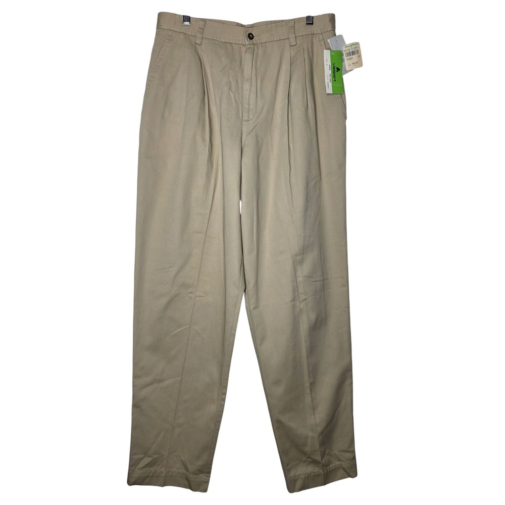 Lizsport Pleated Chino Pants Vintage Size 16 Khaki Tan High Rise Cotton  NWT